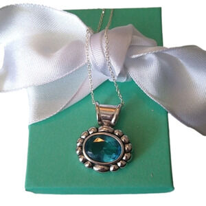 Sterling Silver + London Blue Topaz Necklace 925